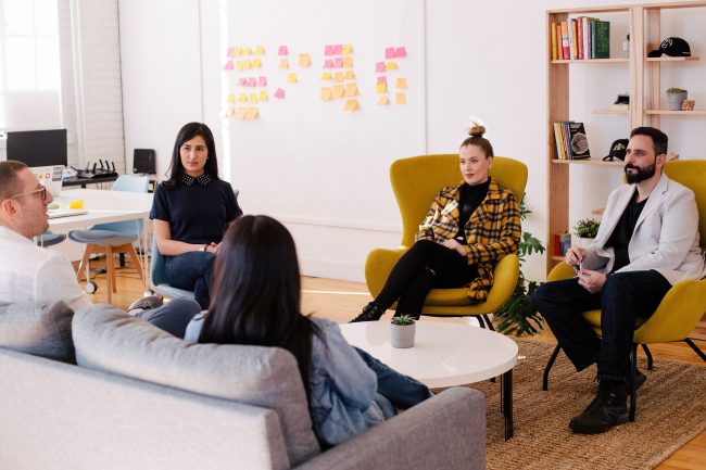 people sitting for a meeting